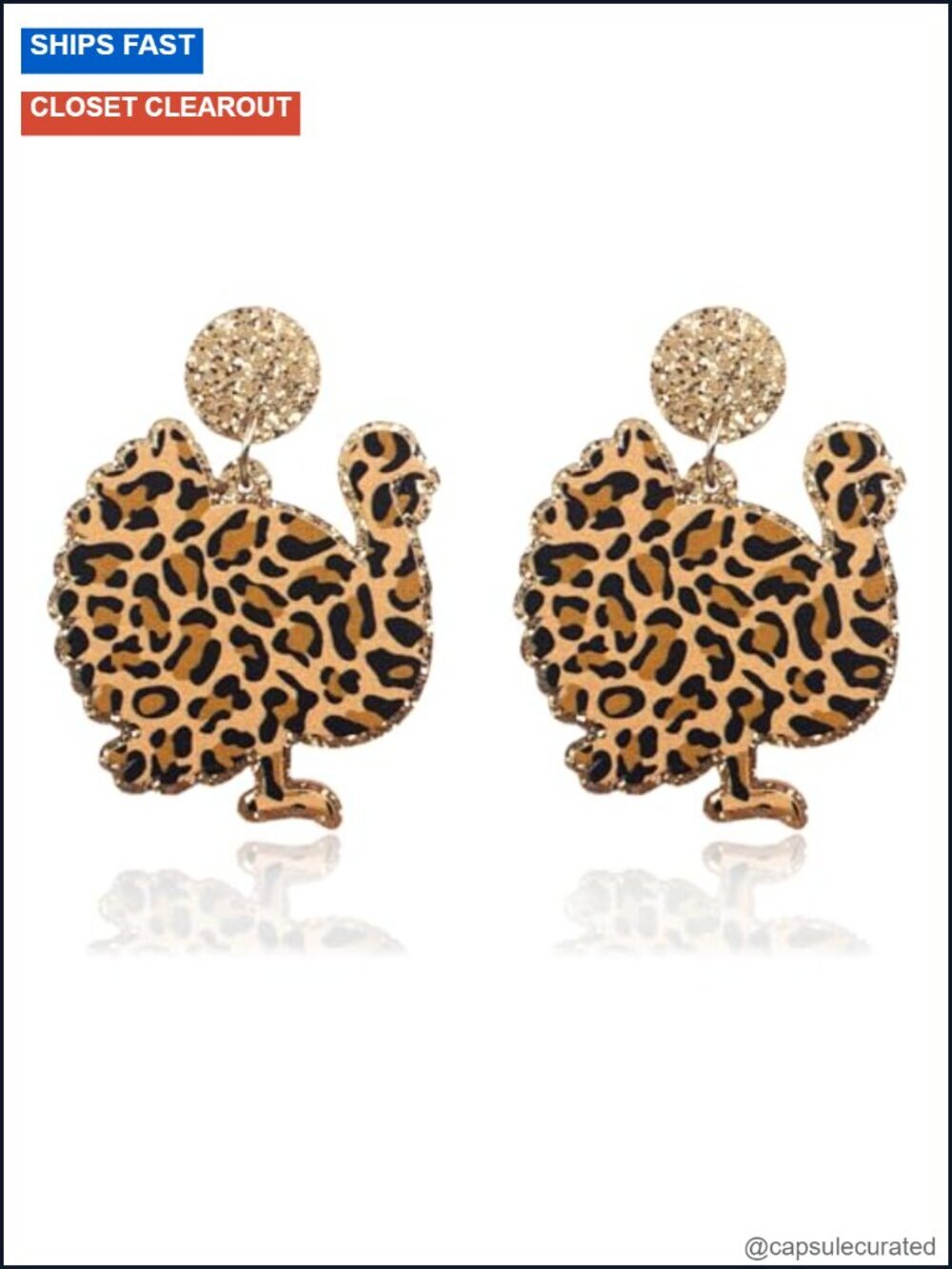 Acrylic Turkey Drop Dangle Earrings Handmade Autumn Jewelry for Women